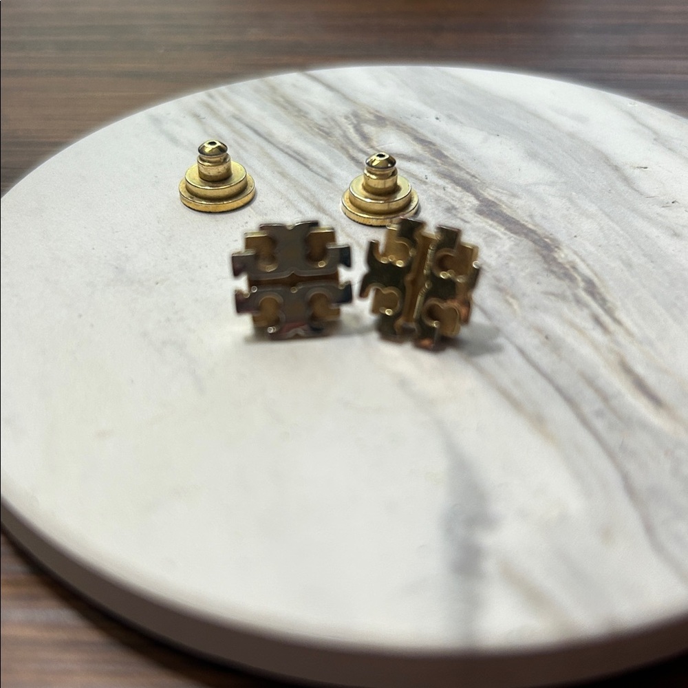 Tory Burch Gold Plated Stud Earrings - Picture 4 of 6